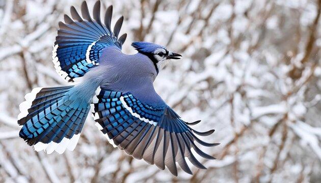 Blue jay in winter — wildlife photography