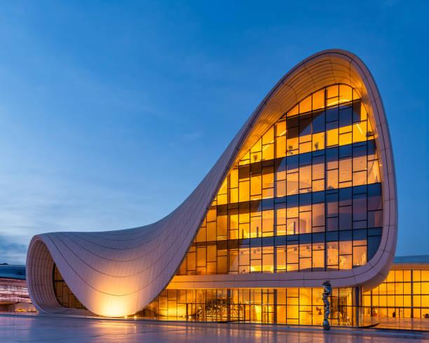 Heydar Aliyev Center at night — architecture photography