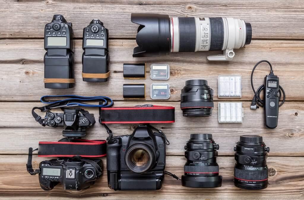 Professional camera gear collection